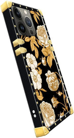 Compatible with iPhone 15 Pro Max Case, Blooming Rose Golden Flower Luxury - Image 4