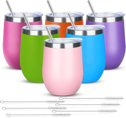 12oz/6 Pack Wine Tumbler Glasses by YEBTSLife