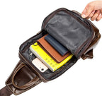 Leather Sling Bag Backpack Daypack Handbag - Image 6