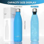 WATERSY Stainless Steel water bottles, 17oz/500ml Insulated Water Bottles - Image 3