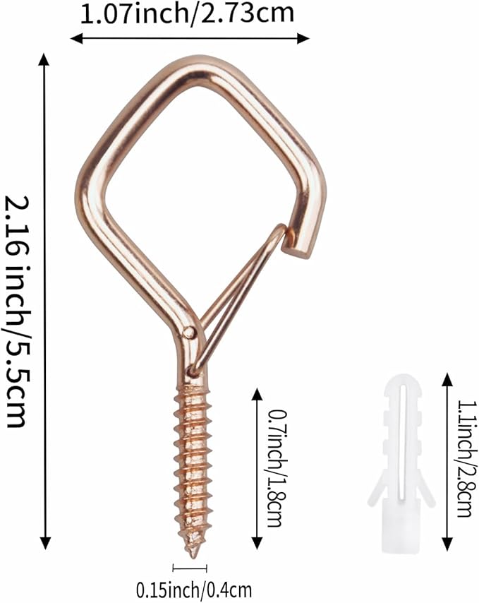 120 Pcs Rose Gold Eye Hooks Screw Heavy Duty, Ceiling Hooks - Image 2