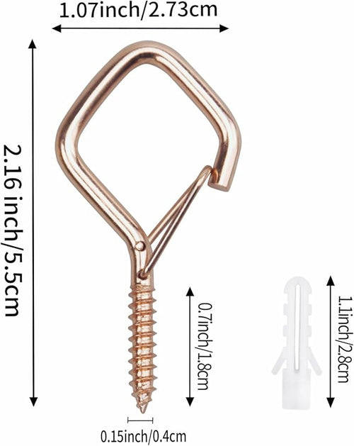 15 Pcs Rose Gold Eye Hooks Screw Heavy Duty, Ceiling Hooks - Image 2
