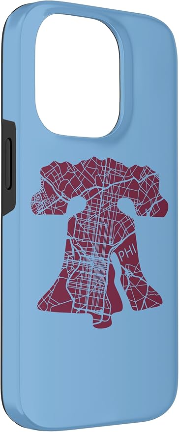 Philadelphia Street Map Liberty Bell Vintage Maroon Philly Case - Image 3