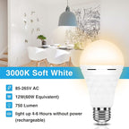 Neporal A19 Rechargeable Light Bulbs, Socket Rechargeable Emergency Light Bulb - Image 6