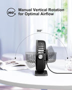 TriPole Small Desk Fan USB Powered Portable Fan 3 Speeds Strong Airflow Mini - Image 6