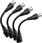 Miady Short Power Extension Cord Outlet Saver, 3 Prong by Miady