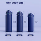 POWCAN 24 oz Insulated Stainless Steel Water Bottle: 2-in-1 Push-Button Spout & - Image 8