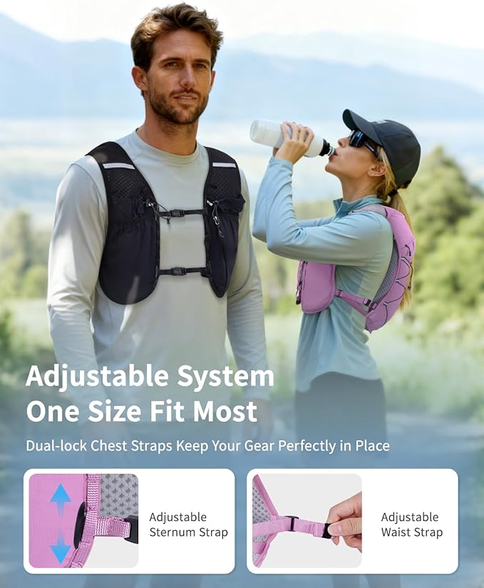 ECOHUB Running Hydration Vest Backpack, Lightweight Hydration Pack Bag Daypack - Image 5