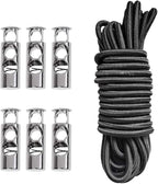 6 Pieces Heavy Duty 2 Hole Metal Cord Lock Clamp Toggle Stop Slider by Unknown