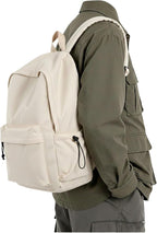 BJLFS White School Backpack for Girls Women, Waterproof High School Book Bag by BJLFS