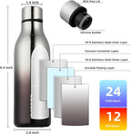 BJPKPK Insulated Water Bottles, 18 oz Stainless Steel Metal Water Bottle - Image 3