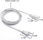 2Pack 2 Prong Extension Cord 5ft, Indoor Small and Slim Power Cable Male/Female - Image 2