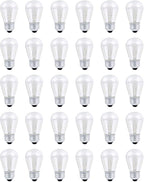 30 Pack S14 Outdoor String Light Bulbs Set orange, 120V 11W Clear Outdoor Patio by SkullisGemsandCrystals