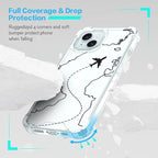 FANXI Minimalist Airplane Travel Map Phone Case Compatible - Image 2
