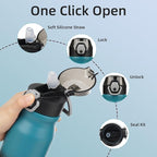 BJPKPK Water Bottle with Straw 25oz Insulated Water Bottles Reusable Stainless - Image 3