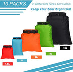 LEIFIDE 10 Pcs Ultralight Dry Bags Waterproof Lightweight Airtight Bags Ripstop - Image 2