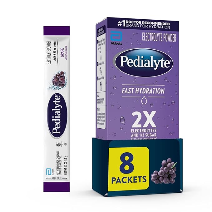 Pedialyte Fast Hydration Electrolyte Powder Packets, Hydration Drink, 8 by Pedialyte