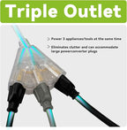 EP 6FT 12 Gauge Heavy Duty Extension Cord, 15A 125V 1875W, 3 Outlet - Image 3