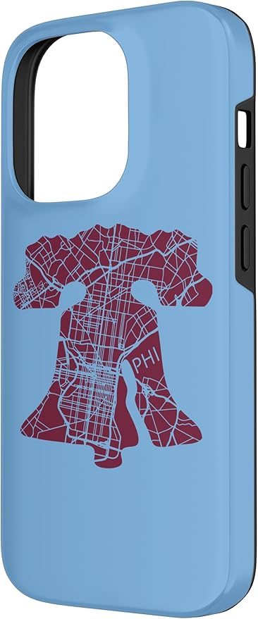 Philadelphia Street Map Liberty Bell Vintage Maroon Philly Case - Image 2