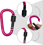 6 Pack Small Locking Carabiner, 3 Inch Aluminum D-Shape Snap Hook - Image 2