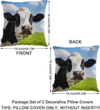 Swono Cow Bed Pillow Covers, Funny Farm Cattle Cow On Grass Meadow Decorative - Image 6
