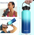 Water Bottle Insulated 32oz 40oz 64oz 128oz Straw Lid Spout Lid & 3 Lids - Image 3