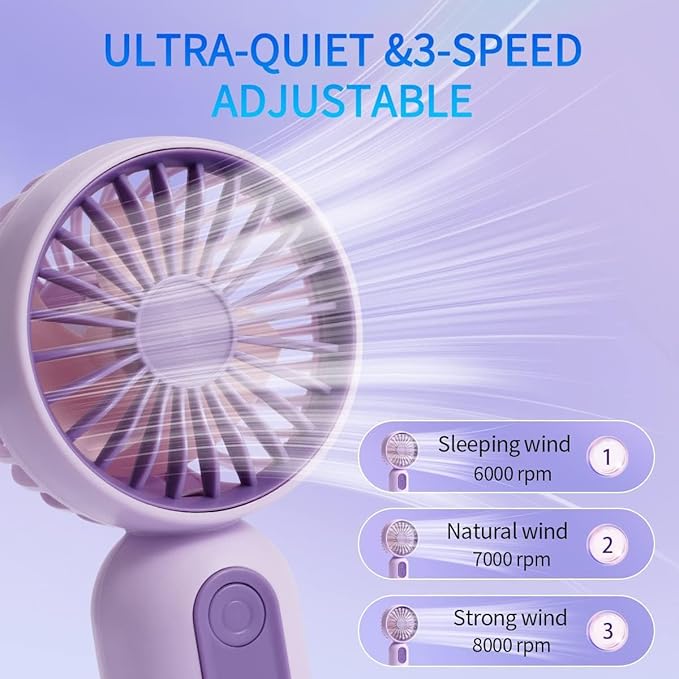 VanSmaGo 6 Pack Mini Handheld Fans, USB Rechargeable Personal Fan Set - Image 3