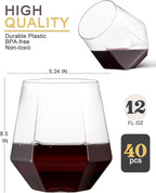 Maaacute 40 Pack Plastic Stemless Wine cocktail Whiskey Champagne Glasses - Image 6