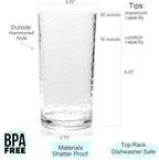 KX-WARE 14-ounce and 20-ounce Acrylic Glasses Plastic Tumbler, Dishwasher Safe - Image 3