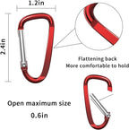 2.4" 24pcs Small Carabiner Clip Keychain, Aluminum D Ring Shape Clips - Image 2