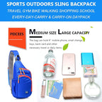 Peicees Small Sling Backpack Waterproof Unisex Shoulder Bag Chest Crossbody - Image 6