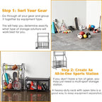 Snail Garage Sports Equipment Storage Organizer Sports Ball Storage Rolling Cart - Image 6