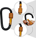 6 Pack Small Locking Carabiner, 3 Inch Aluminum D-Shape Snap Hook - Image 2