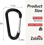 24pc Aluminum Carabiner Clip D Ring, Keychain Spring Hook, Small Carabiners Set - Image 2