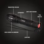 JARDLITE LED Emergency Handheld Flashlight, 4 Pack, Adjustable Focus, Water - Image 2