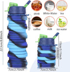 Silicone Collapsible Water Bottles, 16oz 500ml Portable Foldable Expandable - Image 2