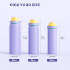 POWCAN 24 oz Insulated Water Bottle: 2-in-1 Push-Button Spout & Quick-Flip Straw - Image 8