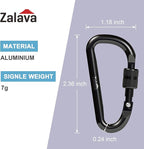 6PCS Carabiner Keychain, 2 inch Aluminum D-Clip Caribeener - Image 2
