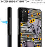 for Samsung Galaxy S20 FE Case, Cute Little Elephant Sunflower White Line Art - Image 2