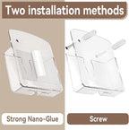 2 Pcs Clear Wall Mount Phone Holders, Self Adhesive Plastic Stand, Compatible - Image 3