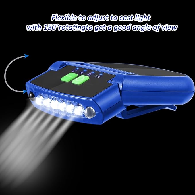 Mudder LED Clip on Cap Lights USB Rechargeable Cap Flashlight Clip Waterproof - Image 4