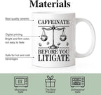 RZHV Caffeinate Before You Litigate 11 Oz Novelty Mug, Funny Coffee Bean - Image 3