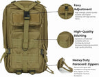 30L Tan Tactical Backpack - Image 4