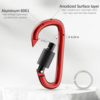 sprookber 3" Locking Carabiners | Keychain Carbineers D Ring Key Clip Spring - Image 4