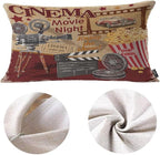 EKOBLA Throw Pillow Case 12x20 Inch Cinema Retro Poster Letters Movie Night - Image 6