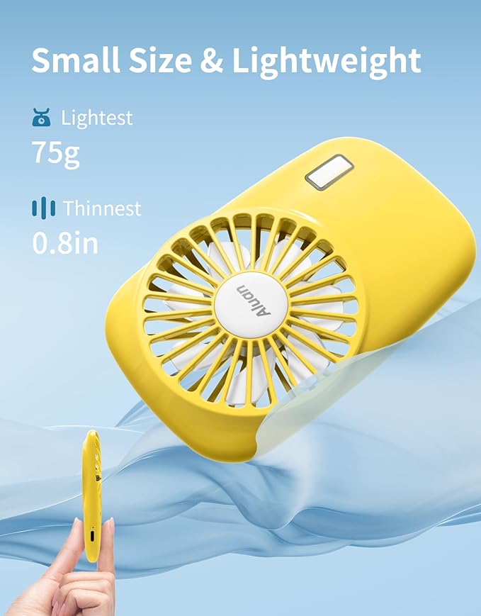 Aluan Handheld Fan Mini Fan Powerful Small Personal Portable Fan Speed - Image 2