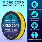 TECEUM Micro Paracord – 1.18 mm X 125 ft – Micro Utility Cord – Thin Braided - Image 4