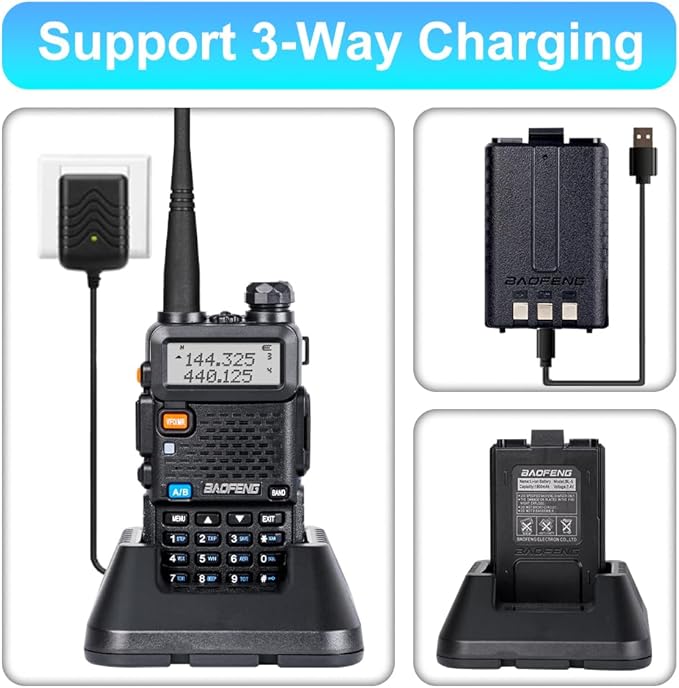 2 Pack BAOFENG UV-5R 8 Watt Ham Radio Handheld Long Range Two Way Radio - Image 5