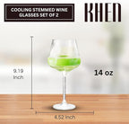 14oz Frozen Cooling Wine Glasses, 2 Set – Keep Drinks Cold Longer, Stemmed - Image 2