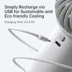 JISULIFE Handheld Portable Fan, Stronger and Longer-Lasting: 5 Speed, 5000mAh - Image 8